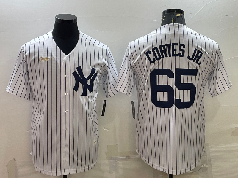 Men's New York Yankees Nestor Cortes Jr. #65 White Home Cooperstown Collection Jersey